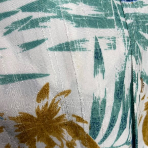 Cubavera Hawaiian Shirt Mens M Pineapple Floral Tiki Aloha Vacation Leaves - Picture 10 of 11